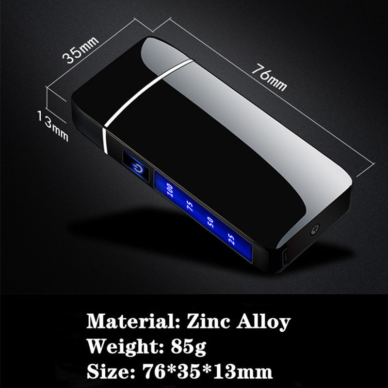 Touch Sensing Dragon Lighters (other designs included) - Metal Electric Outdoor Windproof Lighter Dual Arc Flameless Plasma USB Rechargeable Lighters with Digital Power Display