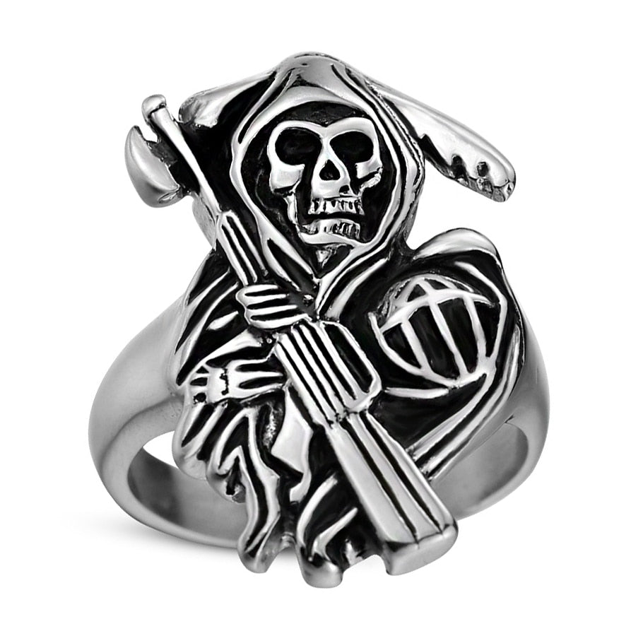 Gothic Punk Adjustable Rings For Men. Retro Skeleton One size fits all