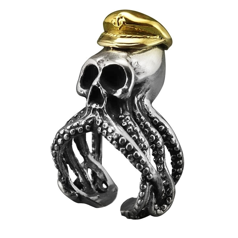 Gothic Punk Adjustable Rings For Men. Retro Skeleton One size fits all