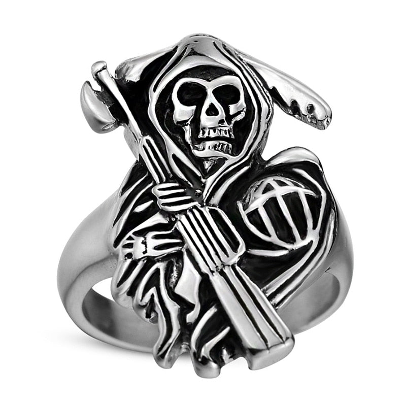 Gothic Punk Adjustable Rings For Men. Retro Skeleton One size fits all