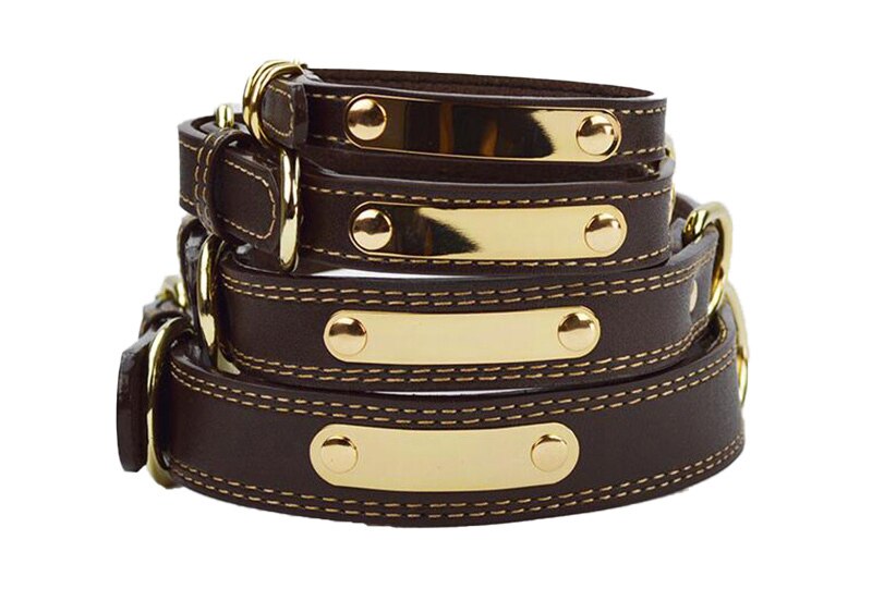 Mans Best Friend Engraved Dog Collar, Leather Pet Tag Collar For Dogs