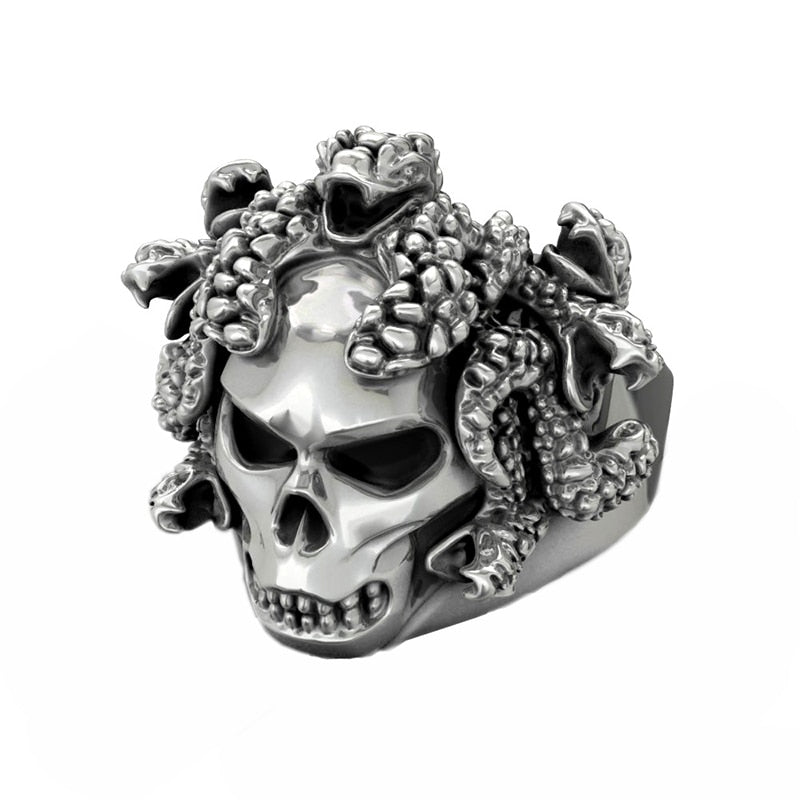 Gothic Punk Adjustable Rings For Men. Retro Skeleton One size fits all