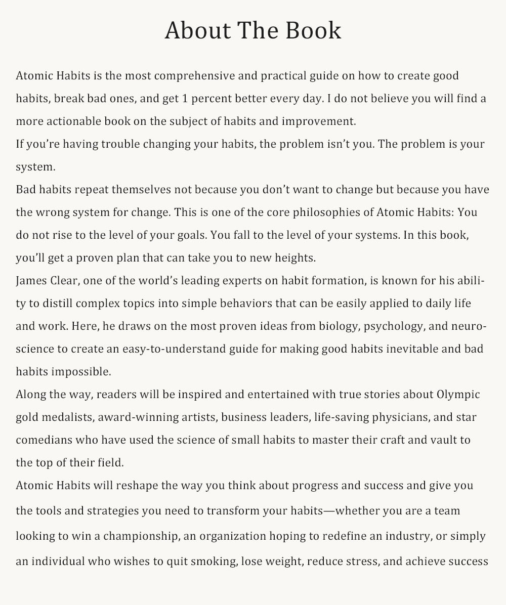 Atomic Habits By James Clear An Easy & Proven Way to Build Good Habits & Break Bad Ones