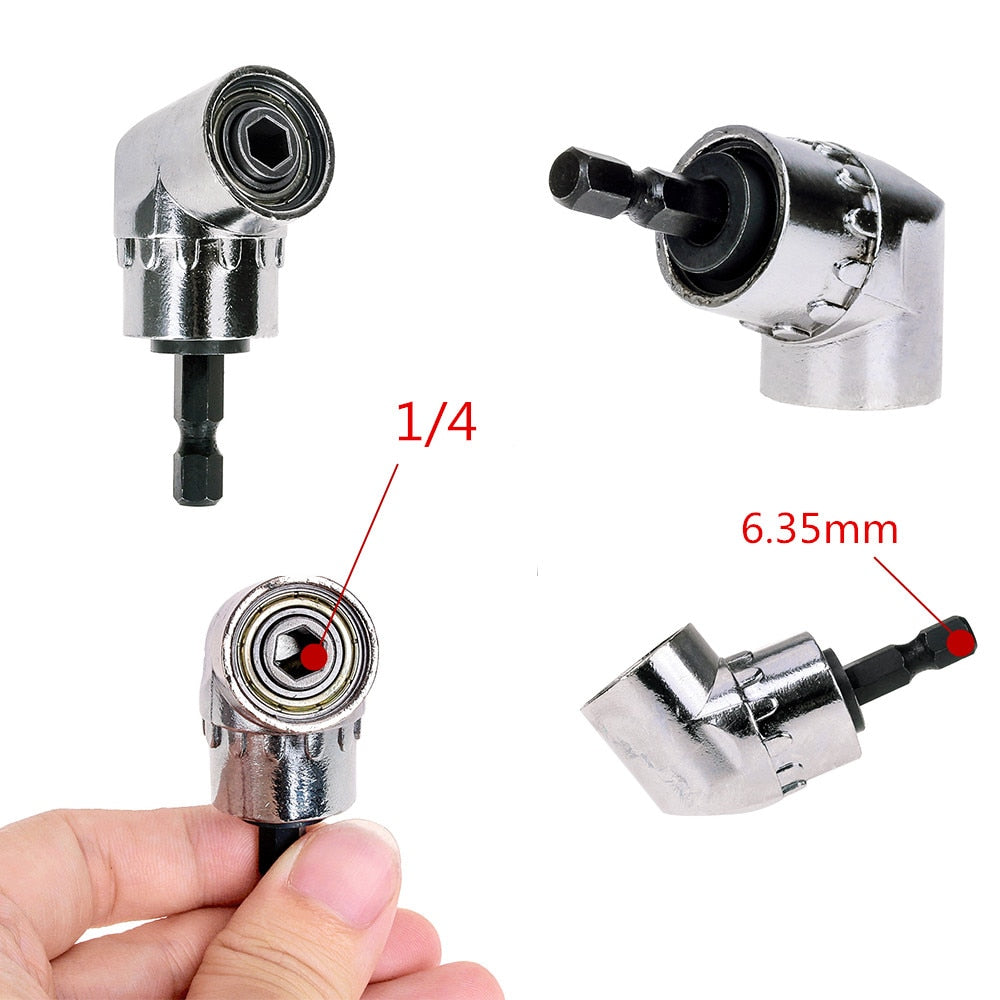 105 Degree Right Angle Drill Adapter. Flexible Shaft Extension Bit for Screwdriver Hand Tools. Magnetic Bit Socket Power Drill Driven