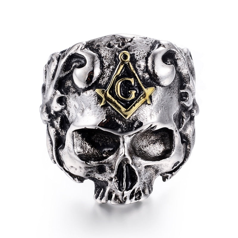 Gothic Punk Adjustable Rings For Men. Retro Skeleton One size fits all