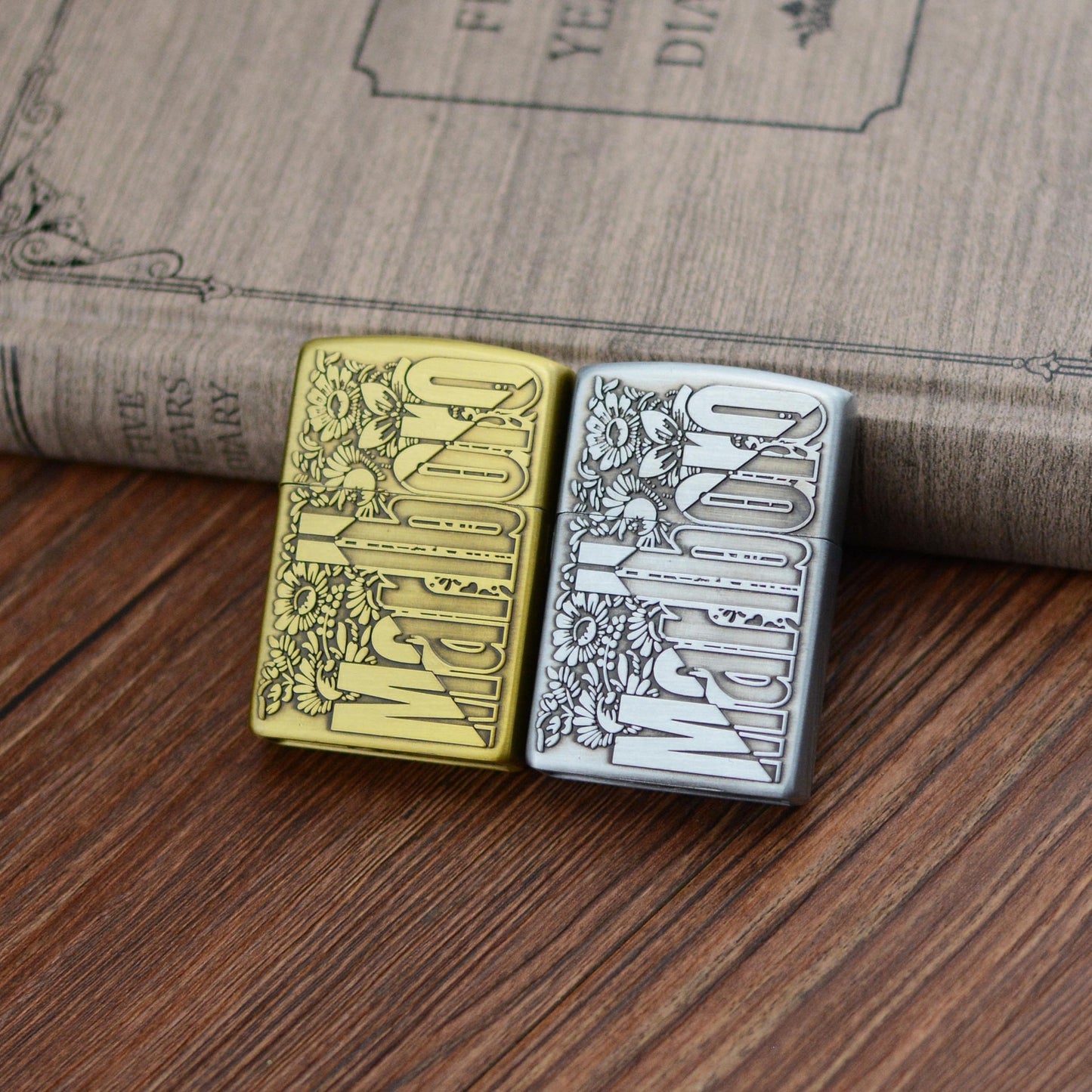 Various Designs - Retro Open Flame Metal Lighter Windproof - Gifts for Men