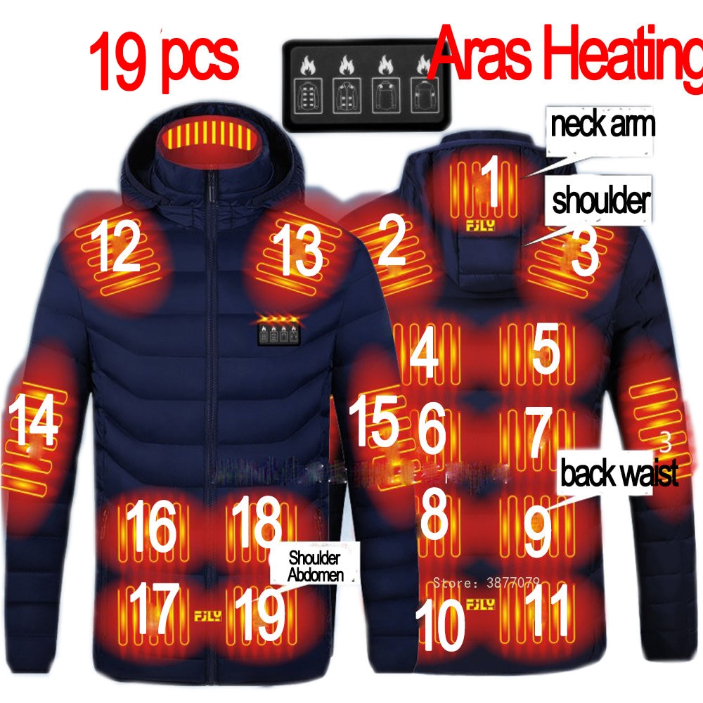 Men's Winter Warm USB Chargeable Heated Jackets With Smart Thermostat