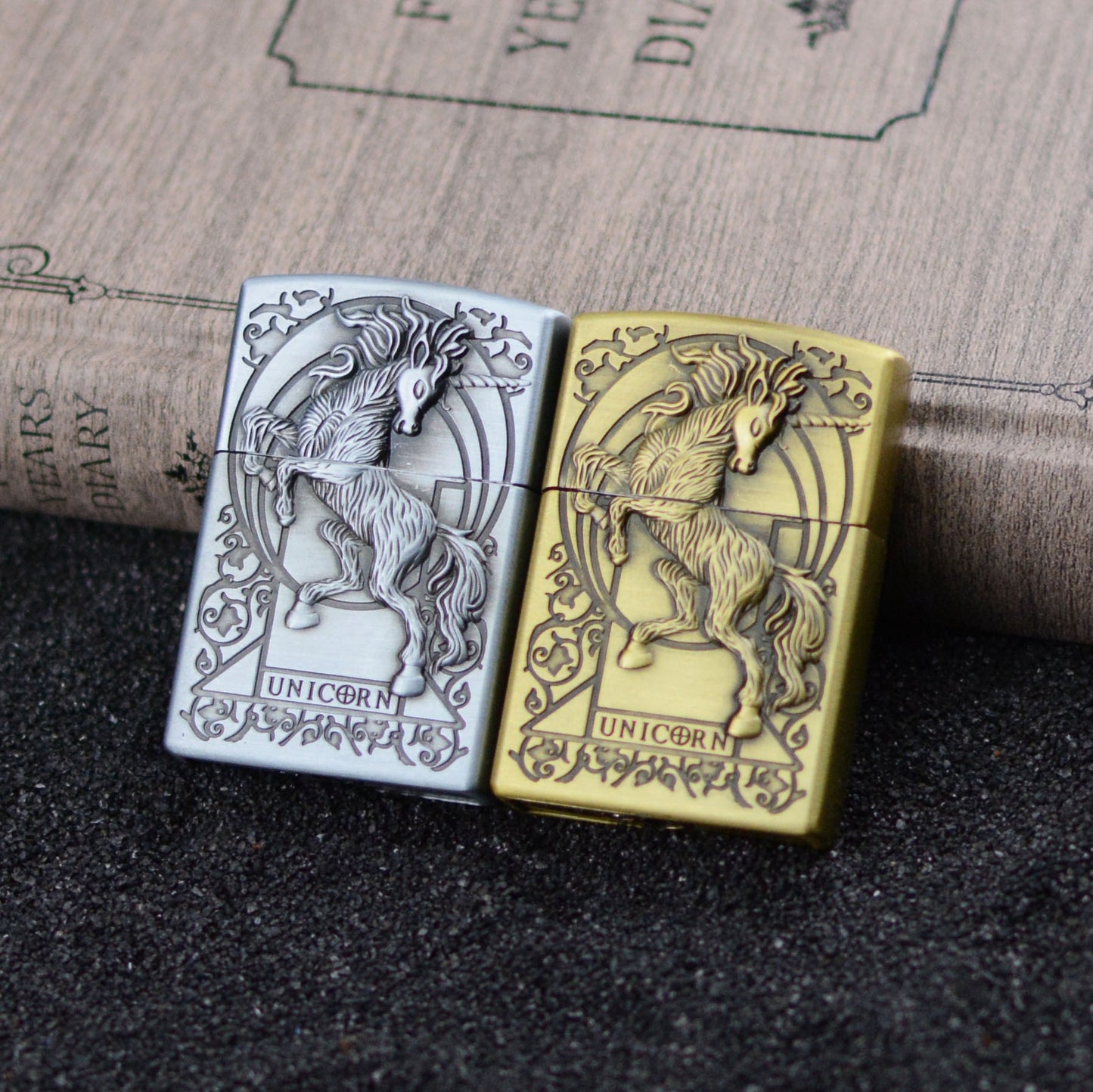 Various Designs - Retro Open Flame Metal Lighter Windproof - Gifts for Men