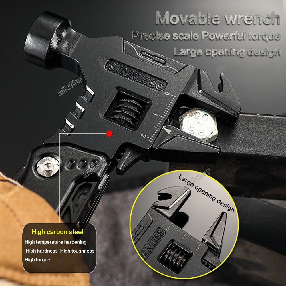 Multi functional wrench Hammer combination. Universal folding pliers EDC Wrench.