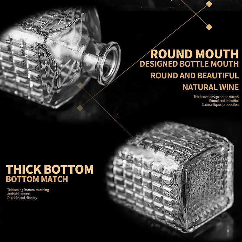 800-1000ml High-grade Range of Decanters. Whisky and Wine Dispensers. Crystal Glass Bottle Wine With Screw Cap Aerator, Mirror Jug and Gift Bar Decoration