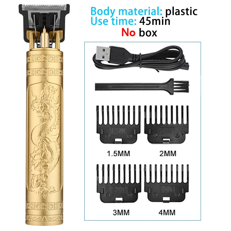 Retro Cordless Trimmer For Finishing Beard - Clipper for men, Electric shaver Razors with USB