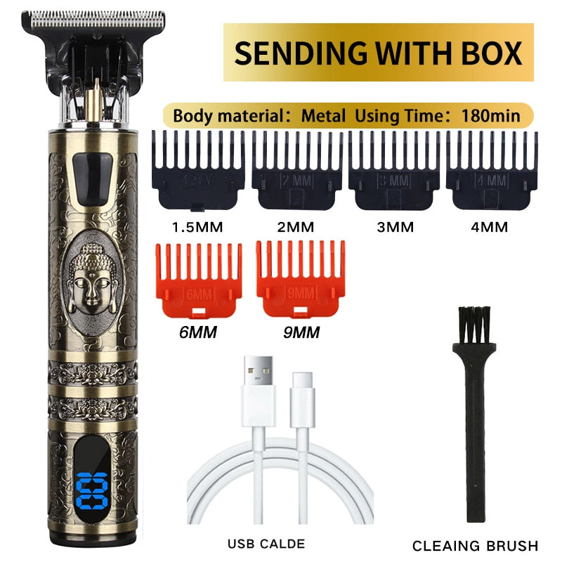 Retro Cordless Trimmer For Finishing Beard - Clipper for men, Electric shaver Razors with USB