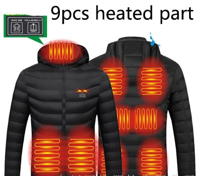 Men's Winter Warm USB Chargeable Heated Jackets With Smart Thermostat