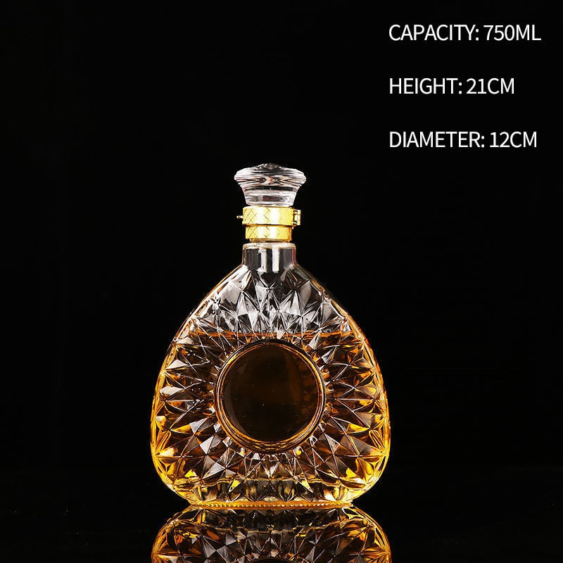 800-1000ml High-grade Range of Decanters. Whisky and Wine Dispensers. Crystal Glass Bottle Wine With Screw Cap Aerator, Mirror Jug and Gift Bar Decoration