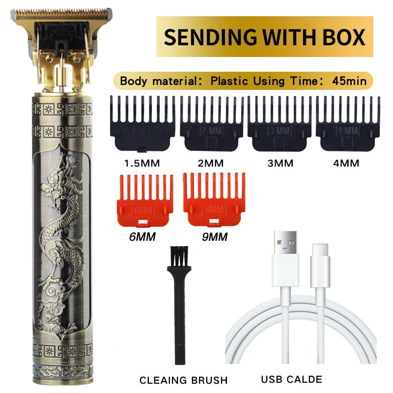 Retro Cordless Trimmer For Finishing Beard - Clipper for men, Electric shaver Razors with USB