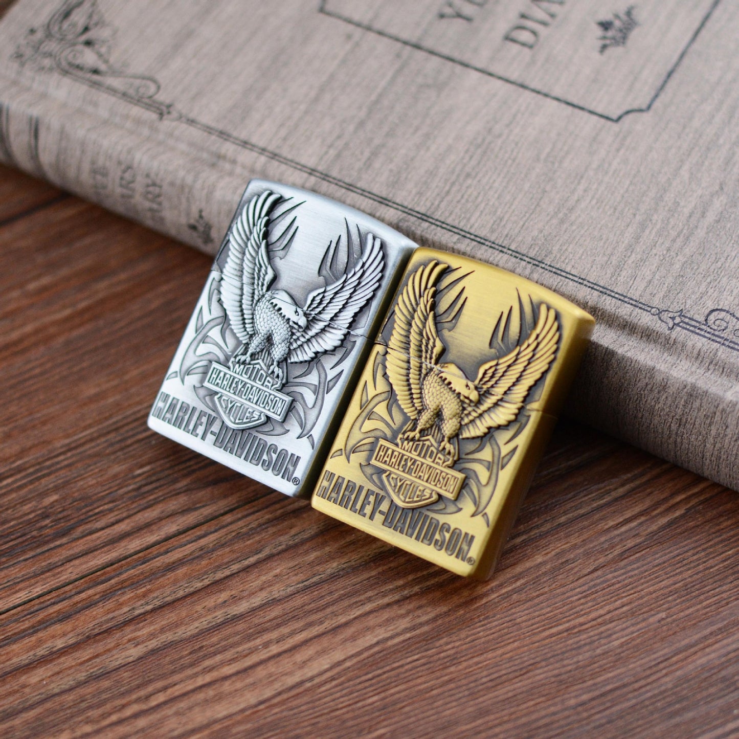 Various Designs - Retro Open Flame Metal Lighter Windproof - Gifts for Men