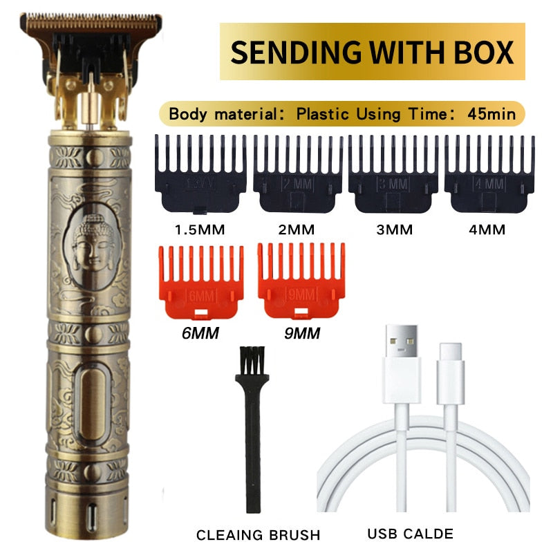 Retro Cordless Trimmer For Finishing Beard - Clipper for men, Electric shaver Razors with USB