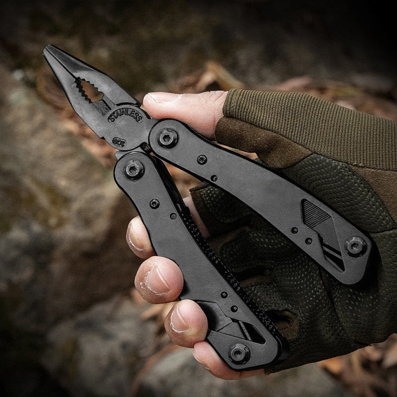 Stainless Steel Multitool Pliers, Foldable Multifunctional Portable Knife with Wire Cutter, Screwdriver Gret for Outdoor Camping and Home Handy Man