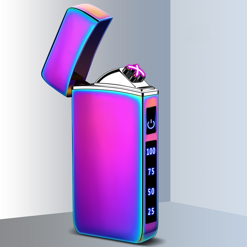 Touch Sensing Dragon Lighters (other designs included) - Metal Electric Outdoor Windproof Lighter Dual Arc Flameless Plasma USB Rechargeable Lighters with Digital Power Display