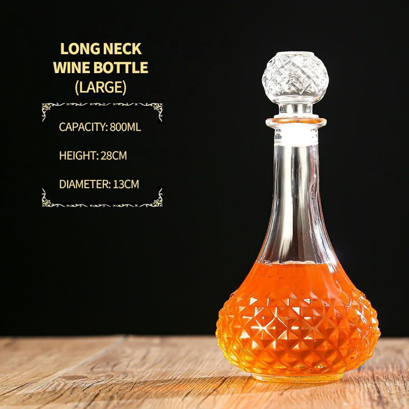 800-1000ml High-grade Range of Decanters. Whisky and Wine Dispensers. Crystal Glass Bottle Wine With Screw Cap Aerator, Mirror Jug and Gift Bar Decoration