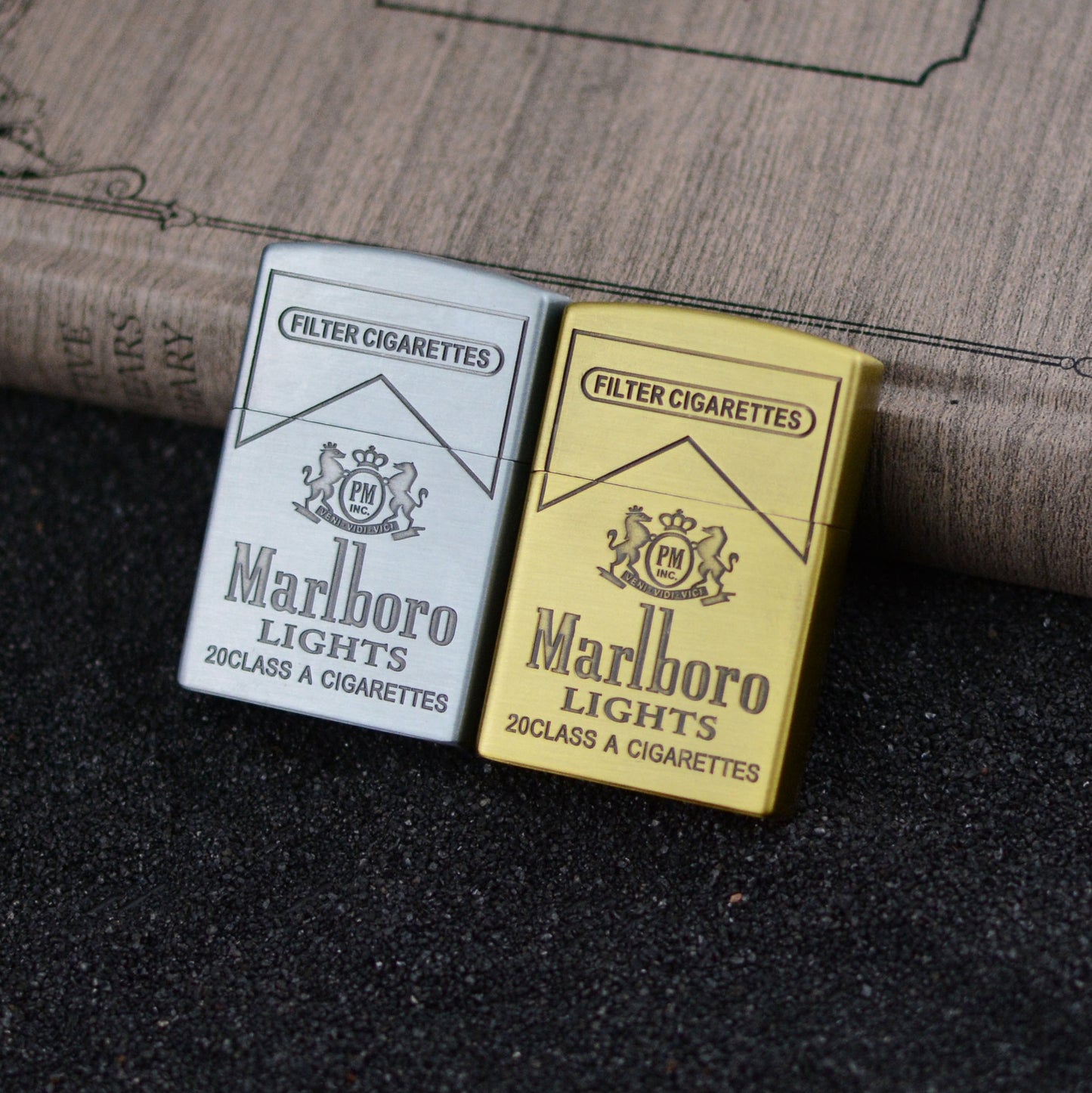 Various Designs - Retro Open Flame Metal Lighter Windproof - Gifts for Men