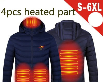 Men's Winter Warm USB Chargeable Heated Jackets With Smart Thermostat