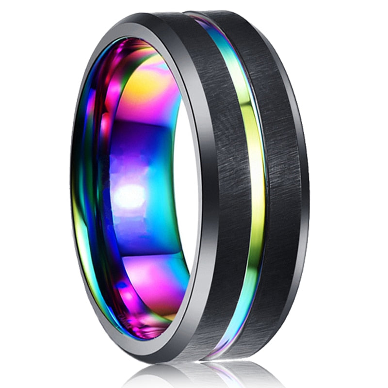 Tungsten & Stainless Steel Men's Rings, Spinner Rings For Men