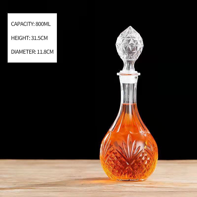 800-1000ml High-grade Range of Decanters. Whisky and Wine Dispensers. Crystal Glass Bottle Wine With Screw Cap Aerator, Mirror Jug and Gift Bar Decoration