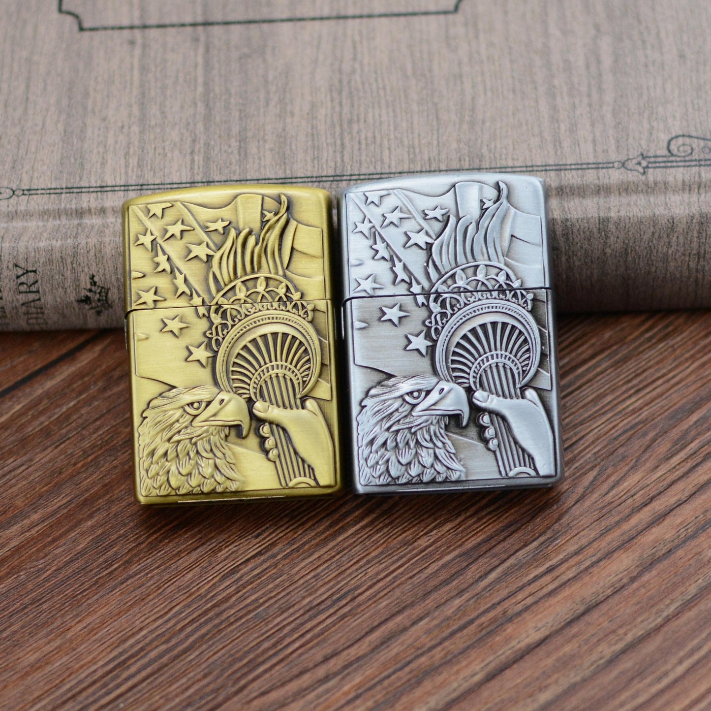 Various Designs - Retro Open Flame Metal Lighter Windproof - Gifts for Men