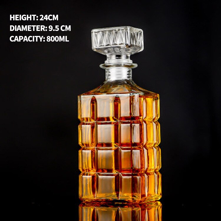800-1000ml High-grade Range of Decanters. Whisky and Wine Dispensers. Crystal Glass Bottle Wine With Screw Cap Aerator, Mirror Jug and Gift Bar Decoration
