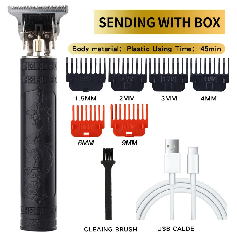 Retro Cordless Trimmer For Finishing Beard - Clipper for men, Electric shaver Razors with USB