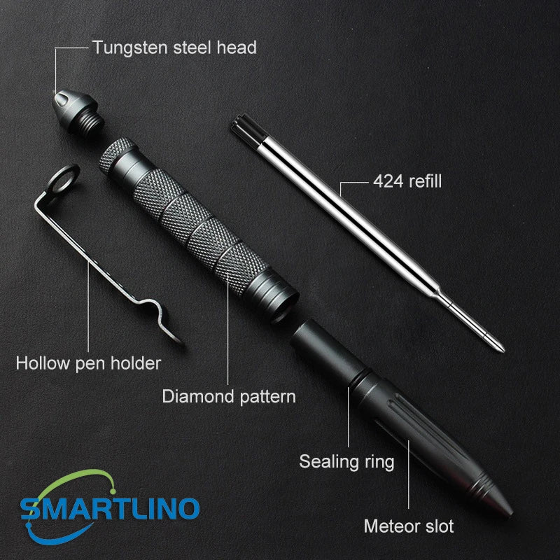 High Quality Metal Military Tactical Pen School Student Office Ballpoint Pens Emergency Glass Breaker Self Defense