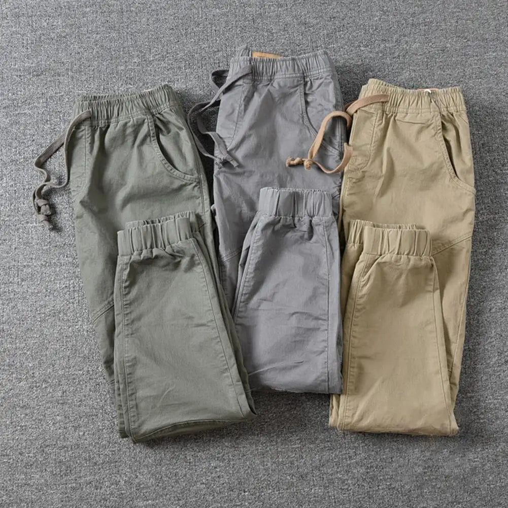 Stylish  Joggers Pants Sporty Pure Colour Slim Pants Solid Colour Male Men Cargo Pants Men Clothes