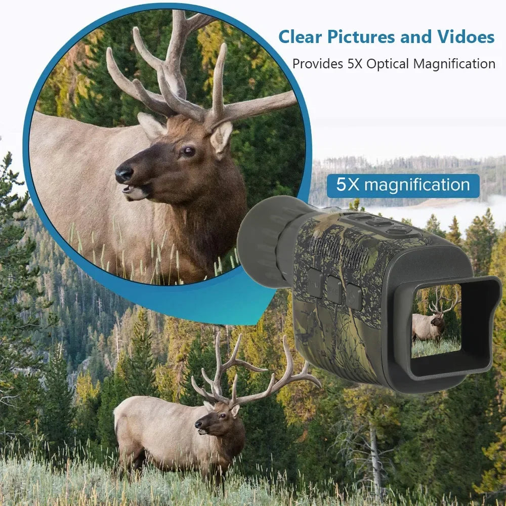 NV1000 Night Vision Monocular Infrared Night Vision Camera 9 Languages 5X Digital Zoom 200M Full Dark Viewing