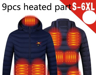 Men's Winter Warm USB Chargeable Heated Jackets With Smart Thermostat