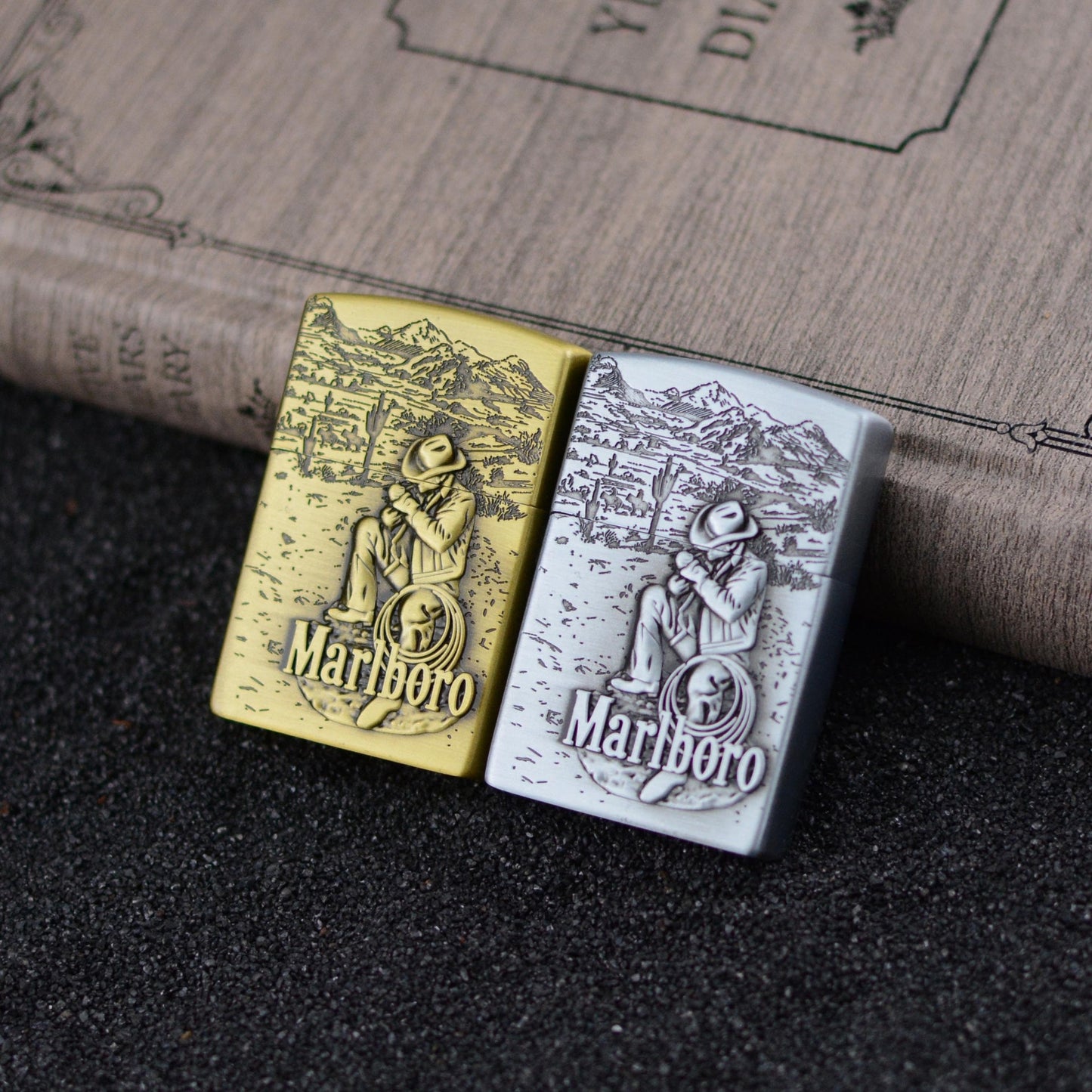 Various Designs - Retro Open Flame Metal Lighter Windproof - Gifts for Men