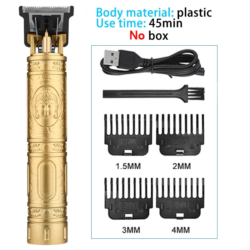 Retro Cordless Trimmer For Finishing Beard - Clipper for men, Electric shaver Razors with USB