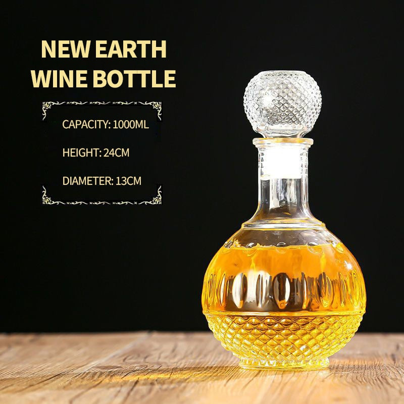 800-1000ml High-grade Range of Decanters. Whisky and Wine Dispensers. Crystal Glass Bottle Wine With Screw Cap Aerator, Mirror Jug and Gift Bar Decoration