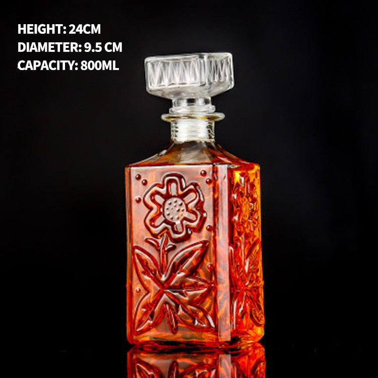 800-1000ml High-grade Range of Decanters. Whisky and Wine Dispensers. Crystal Glass Bottle Wine With Screw Cap Aerator, Mirror Jug and Gift Bar Decoration
