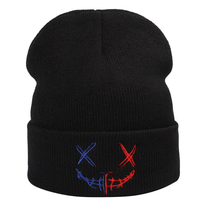 Man Flu Beanies - Knitted and Embroidered. Bennies for Autumn and Winter. Warm Acrylic Ski Hat.