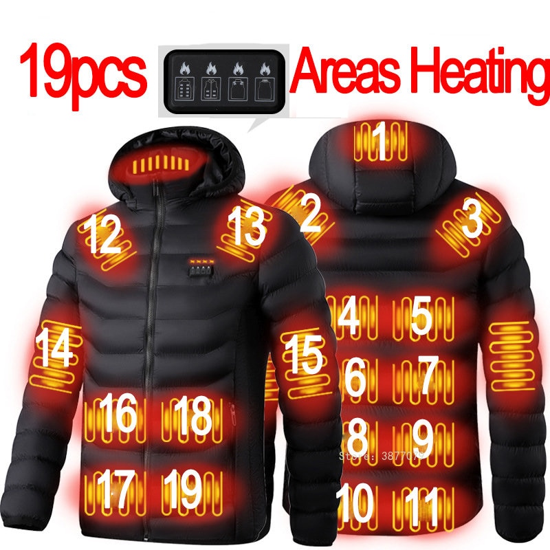 Men's Winter Warm USB Chargeable Heated Jackets With Smart Thermostat