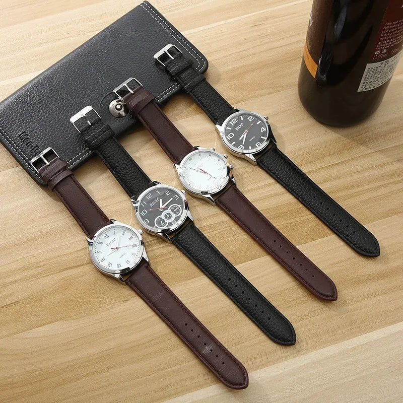 Men Luxury Gift Box Set Fashion Business Watch Leather wallet belt Men's Bracelet Keychain Ballpoint Pen Suit Present for Men