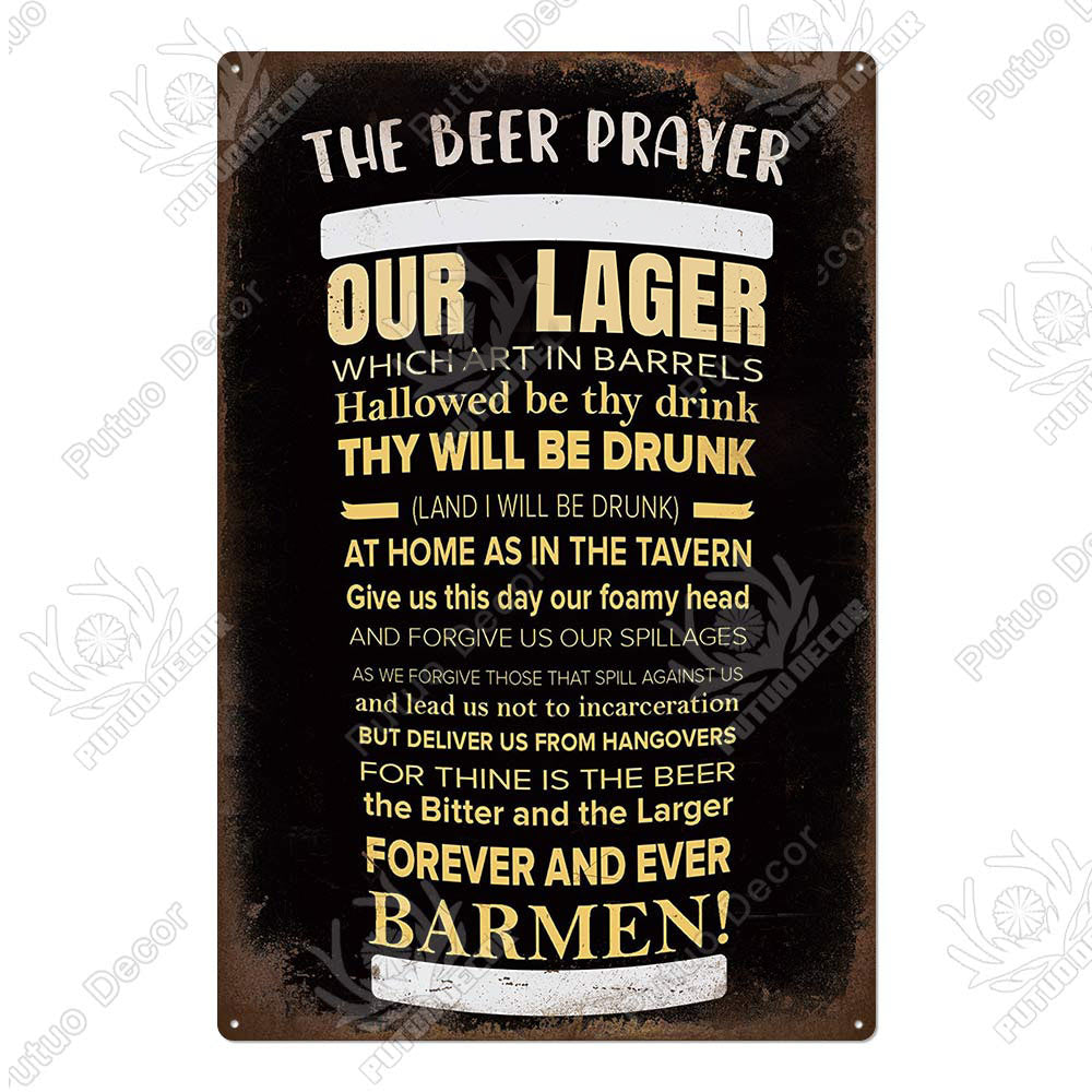 Man Cave Vintage Metal Signs - Funny Beer Drinkers and Wine Lover signs for Man Cave Bar