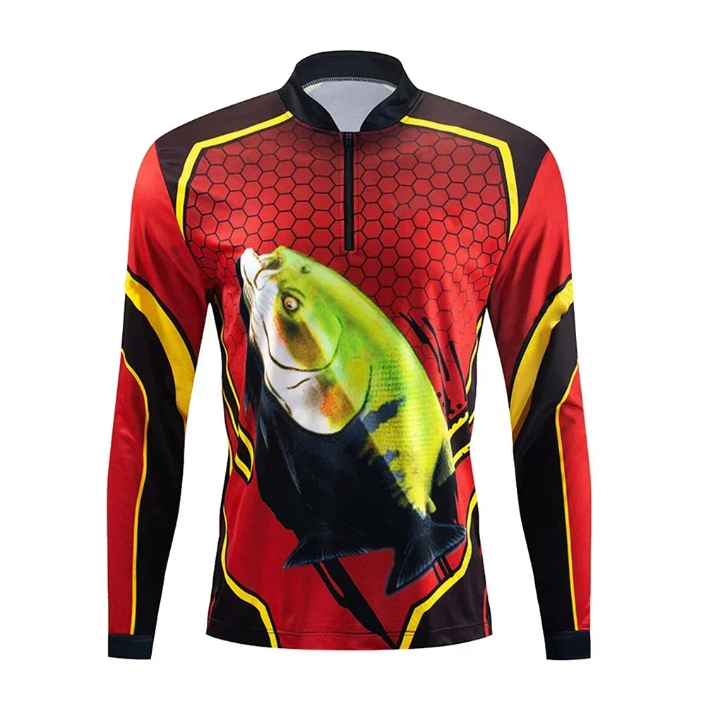 Fishing Men's Long Sleeve Uv Protection Angling Clothing Outdoor Hiking T-Shirt  Fishing Surfing Shirts