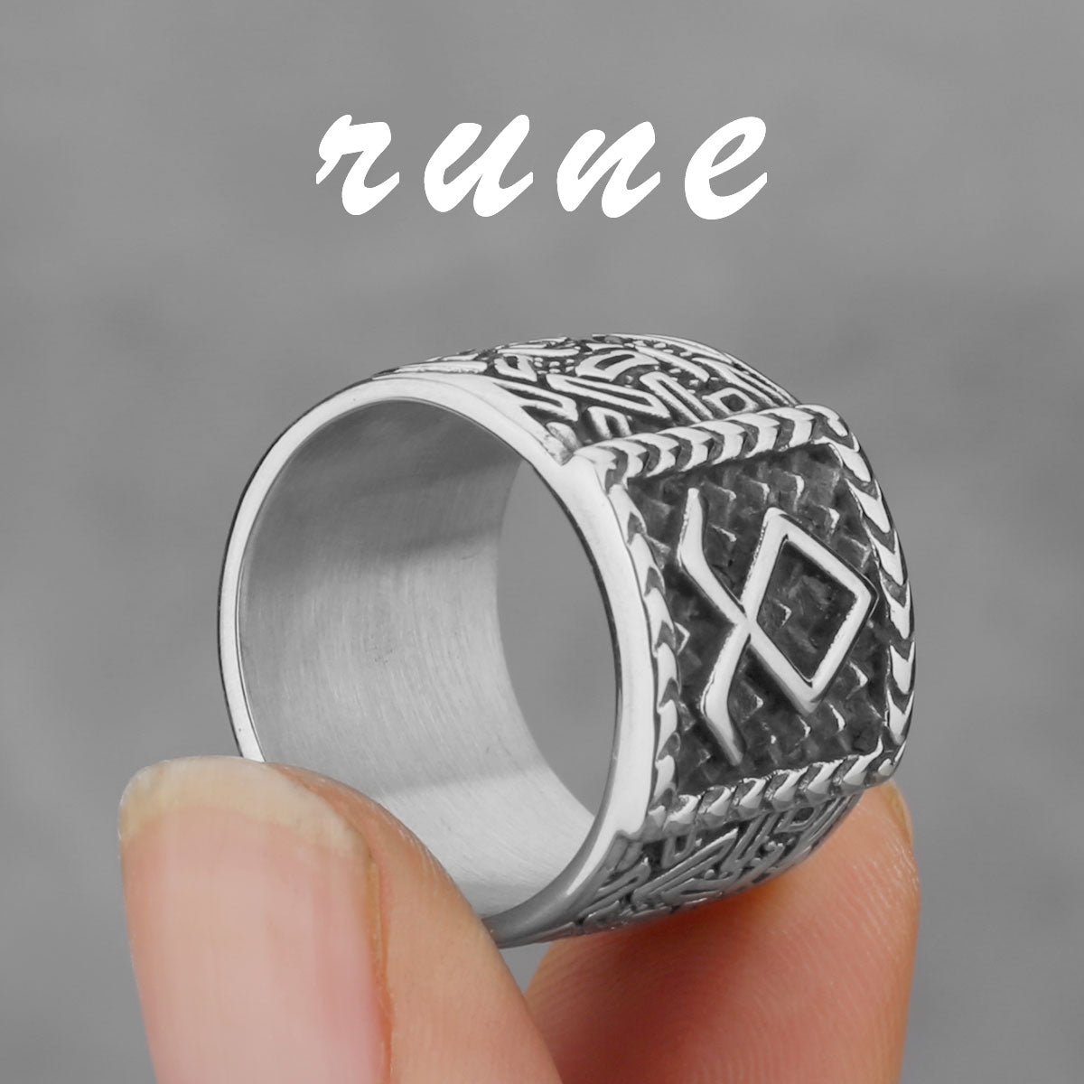 Men's Nordic Viking Stainless Steel Norwegian Rune Rings. Viking designs.