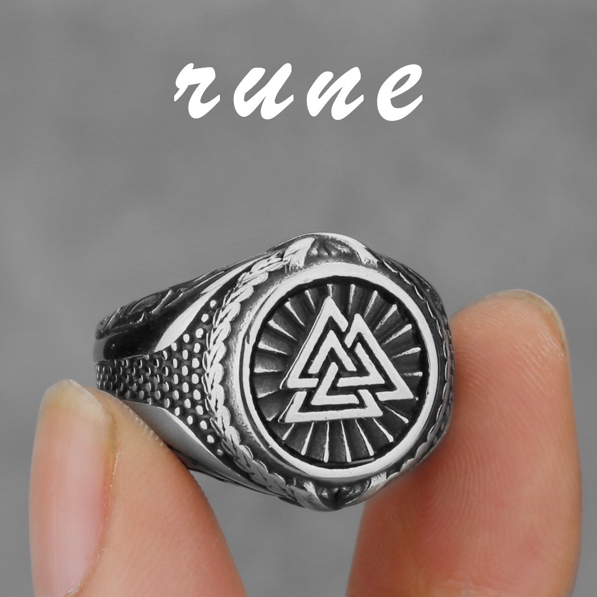 Men's Nordic Viking Stainless Steel Norwegian Rune Rings. Viking designs.