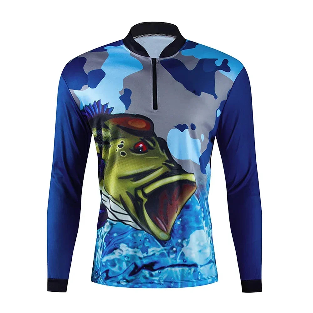 Fishing Men's Long Sleeve Uv Protection Angling Clothing Outdoor Hiking T-Shirt  Fishing Surfing Shirts