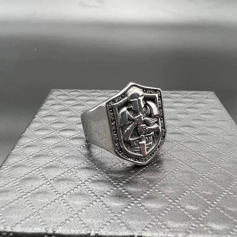 Titanium Steel Templar Quest Men's Ring