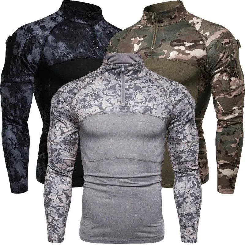 Men's Sports Outdoor Military Camouflage Long Sleeve Shirt
