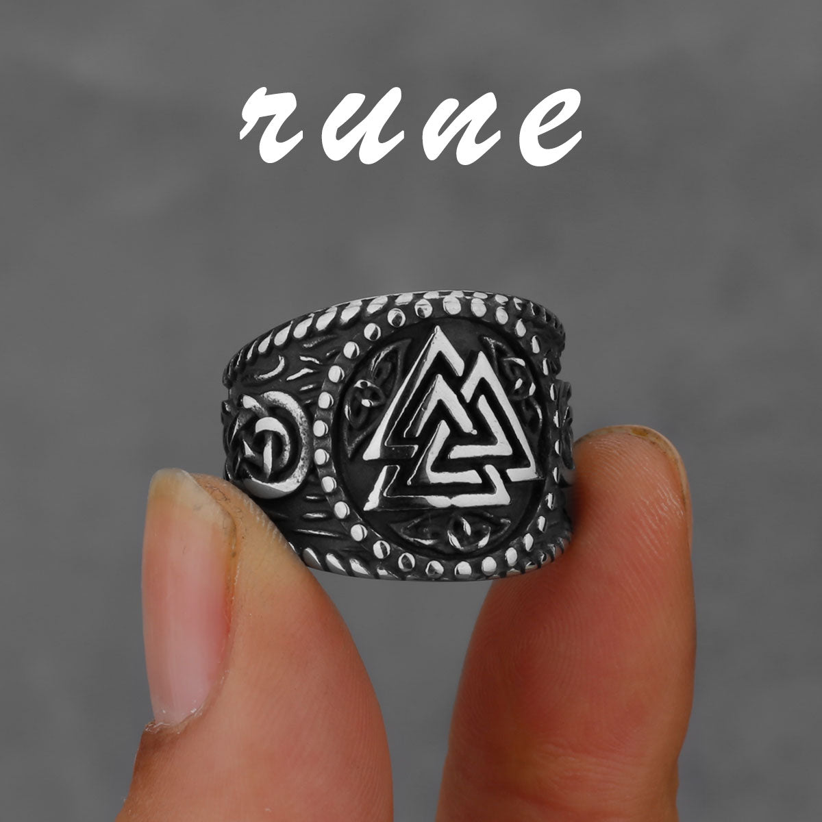 Men's Nordic Viking Stainless Steel Norwegian Rune Rings. Viking designs.